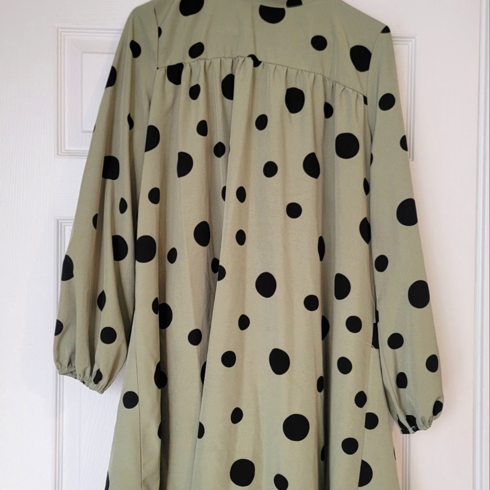 Olive Green Polka Dot dress